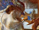 Edgar Degas Canvas Paintings - At the Mirror